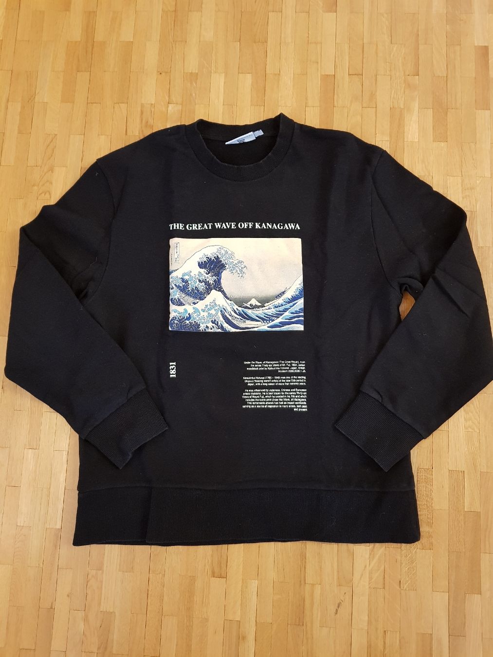 Maglioni & Felpe: Pull A.P.O.H noir, taille M - Impression "Vague de Kanagawa" – Usato da Veyrier venduto da sosozizou