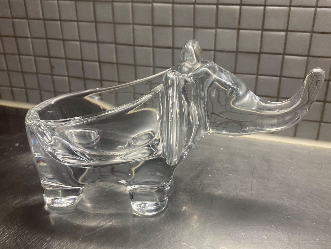 Statuette: Elefant Glasfigur Vannes Kristallglas – Usato da Solothurn venduto da BORGHAGEN 7