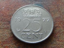 PAYS-BAS  Nederland  25  Cent  1977
