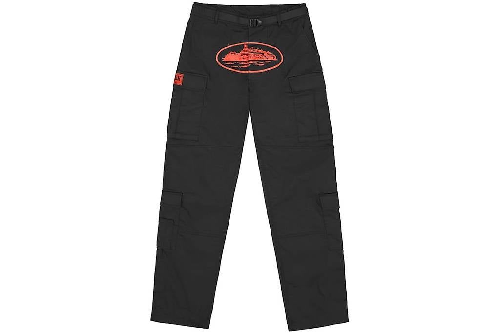 Pantalons: Cargo corteiz rouge/noir guerillaz – D'occasion à Morges par bir_9rsr