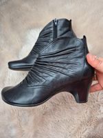 GABOR STIEFELETTEN BOOTS SCHUHE 6.5 39 LEDER STIEFEL SCHWARZ