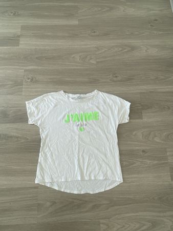 Weisses T-Shirt mit Aufdruck "J'aime la vie" , Gr. S