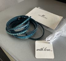 Swarovski Wickelarmband blau mit Kristallen guter Zustand