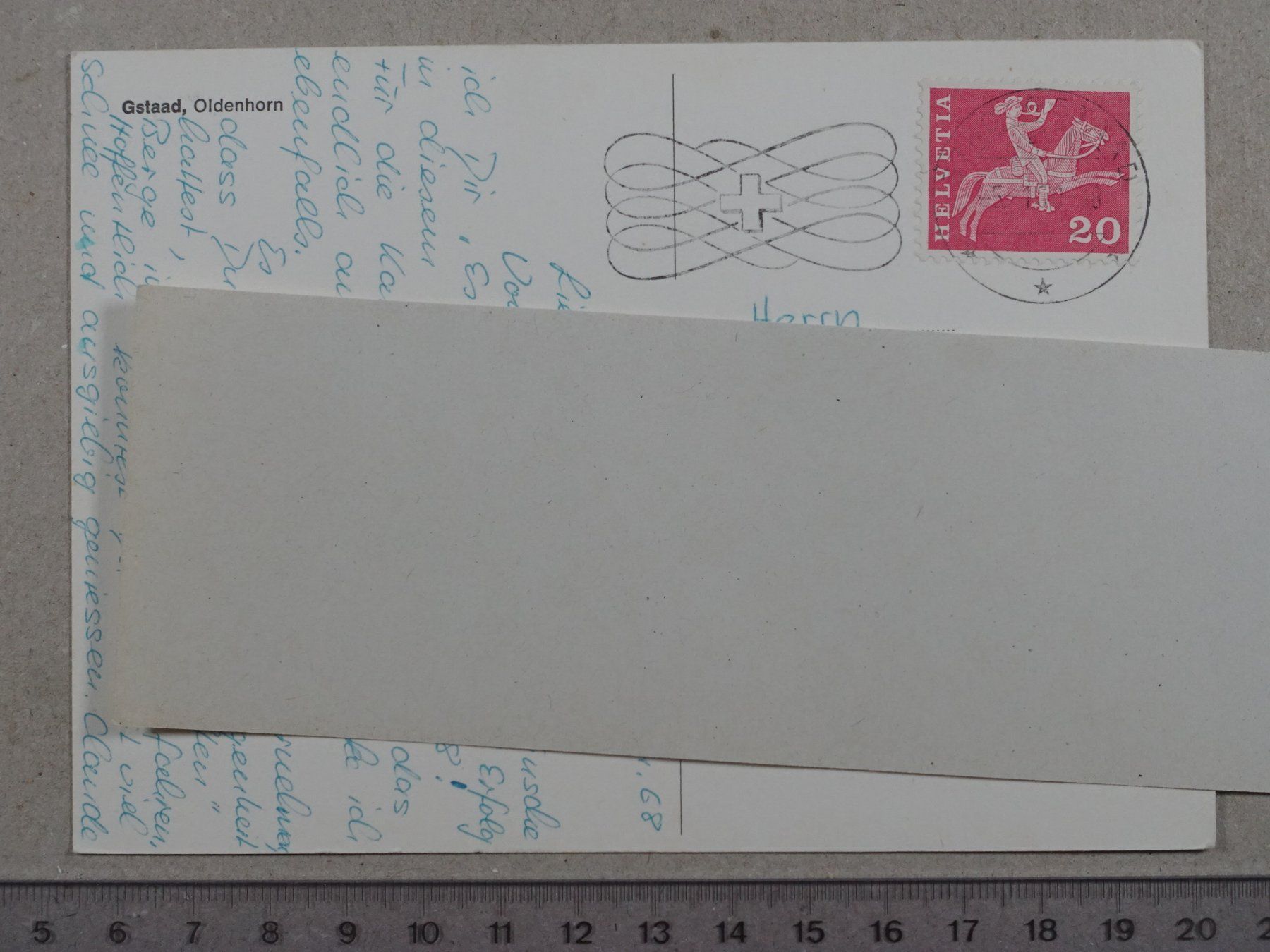 Cartoline postali: Gstaad, Oldenhorn, 1968 – Usato da Lenzburg venduto da fh1 1