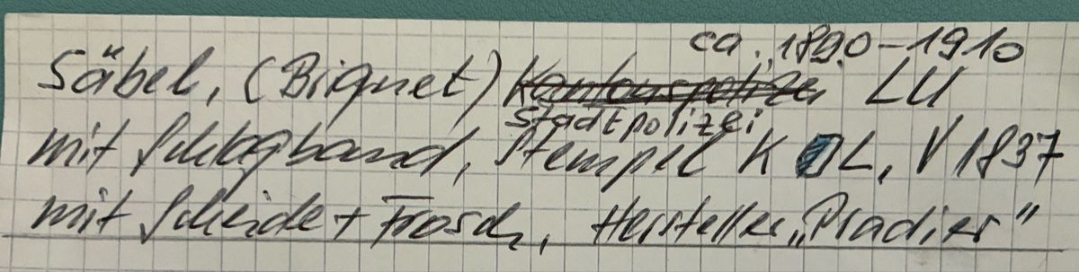 Armes blanches: Säbel Polizei Luzern 1890 – D'occasion à Gutenswil par Antiques77 5