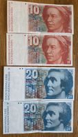 Schweizer Banknoten 2x 10er und 2x 20er Note Konvolut
