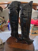 Schwarze Overknee-Stiefel Gr. 39 – High Heel, elegant