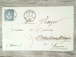TR04 Enveloppe + Timbre Suisse 1866