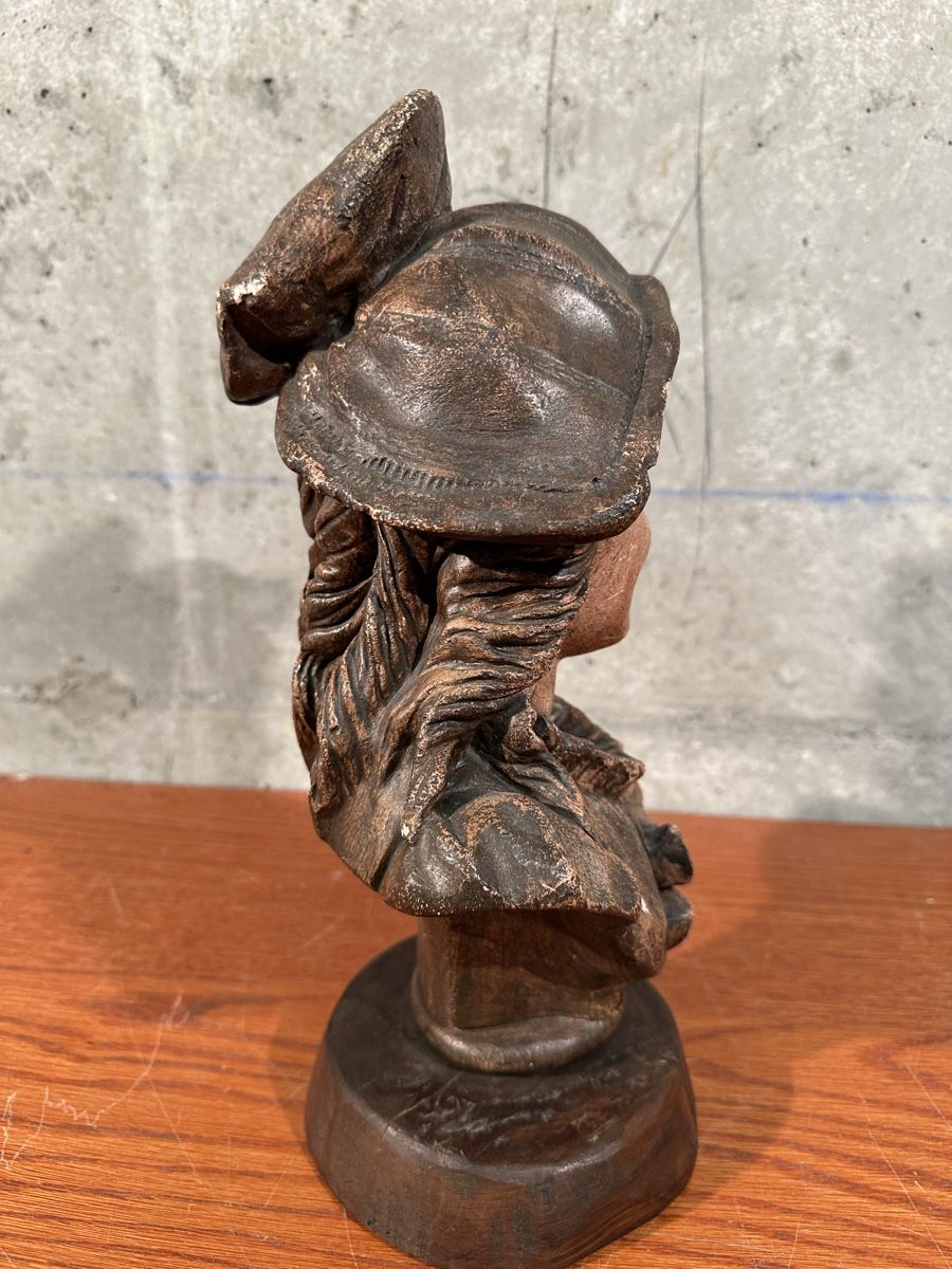 Statuette: Buste décorative vintage en plâtre, – Usato da Lausanne venduto da artnouveau05 5