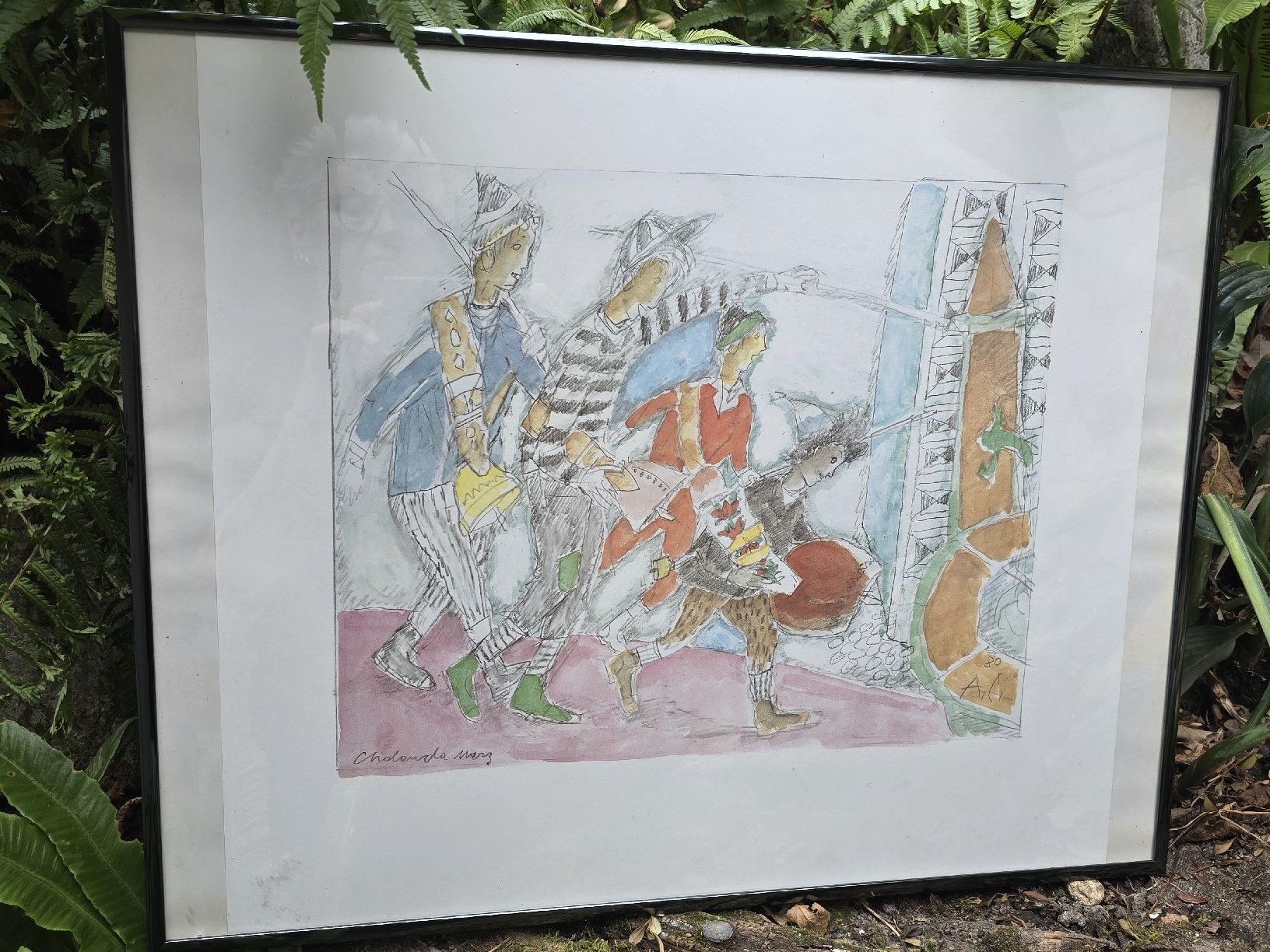 Gemälde: Jugendfest Chalanda Marz in GR  CA 1980 – Gebraucht aus Walkringen von Vanuca 2