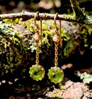 Antik Viktorianische Peridot Ohrringe 15K Gold England