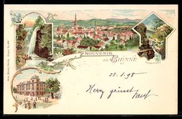 Litho Bienne, Vue générale, cascade et