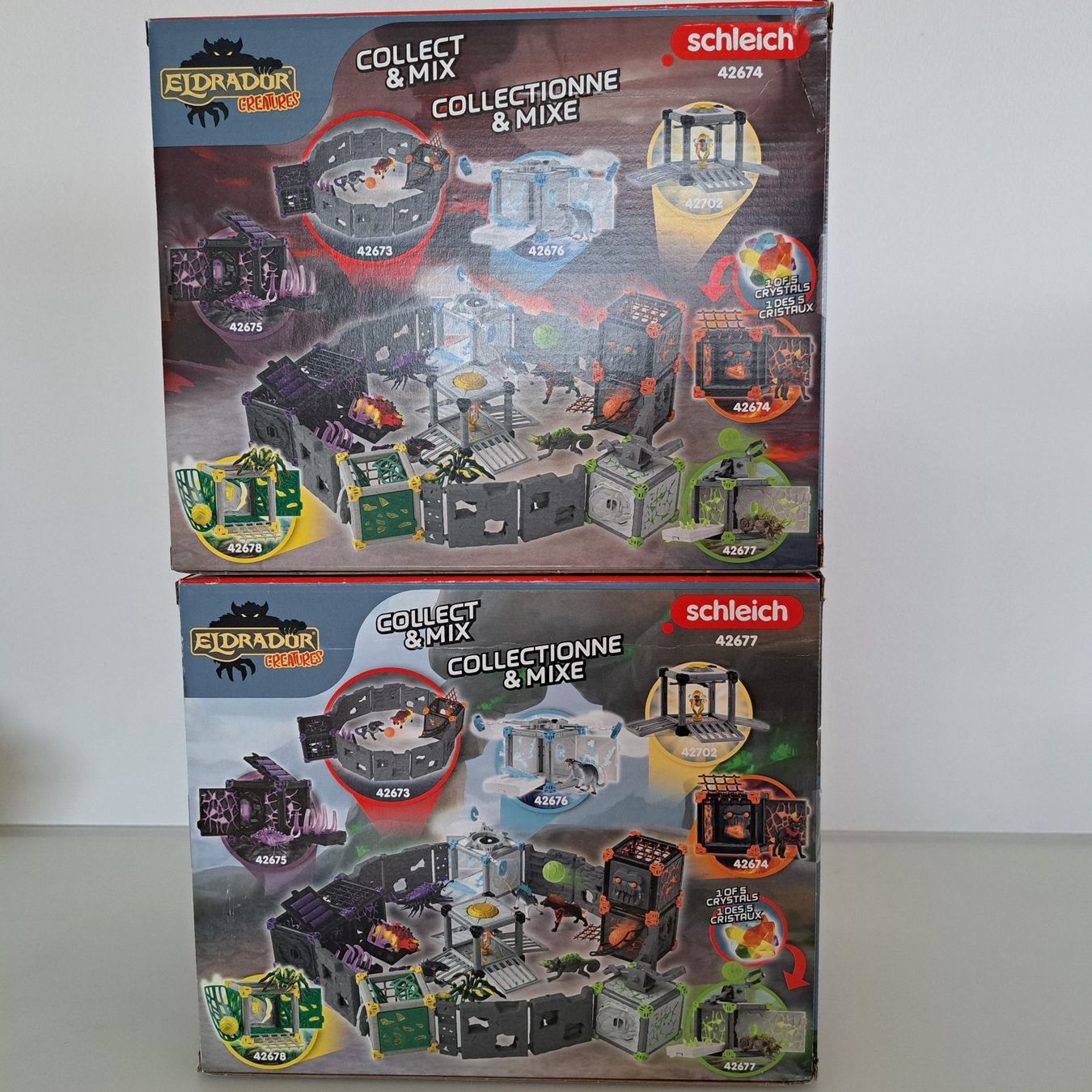Schleich Giocattoli: Schleich 42674 Eldrador: Lavahyäne + 42677 Steinchamäleon, – Nuovo e nell'imballaggio originale da Langendorf venduto da thesi246 7