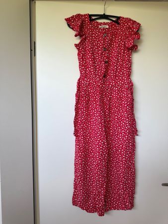 Mädchen-Jumpsuit Gr. 134 von H&M oben zum Aufknöpfen