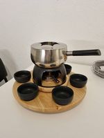 Service à Fondue en inox et bois