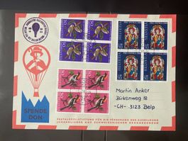 Schweiz 1969 Ballonpost Hochalpen Mürren Sion