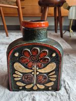 Vase en céramique décor floral vintage
