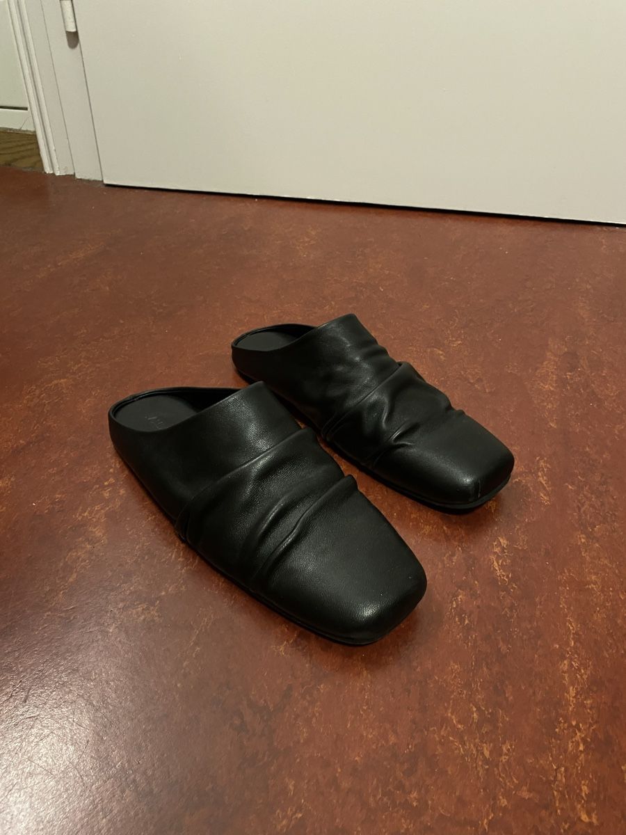 Chaussures hommes: Pleated leather mules – Neuf (Voir description) à Zürich par Royko 1