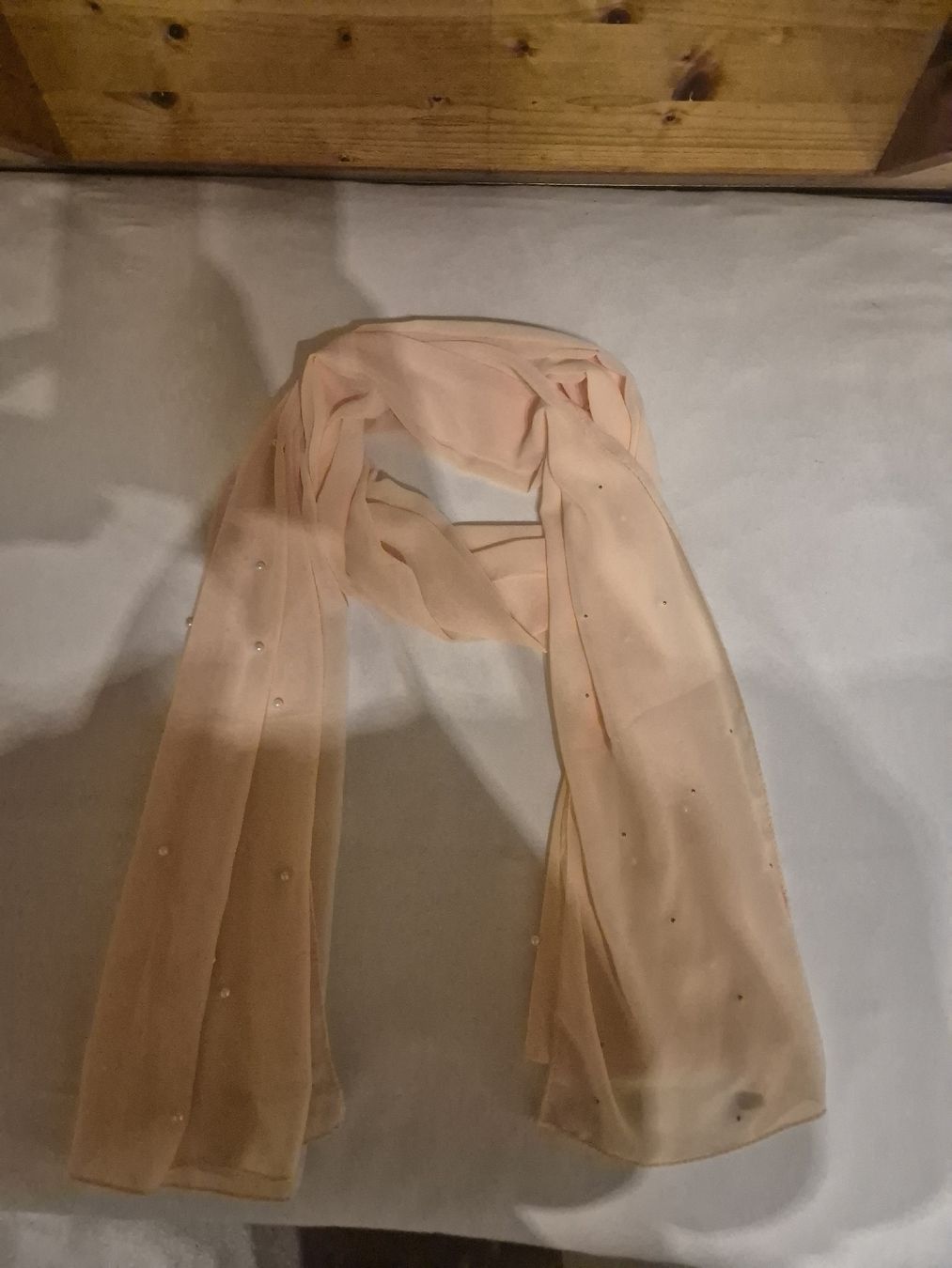 Foulard & Sciarpe: Schal Esarphome pfirsichfarben mit Perlen neuwertig – Nuovo (secondo la descrizione) da Zürich venduto da Drago670 6