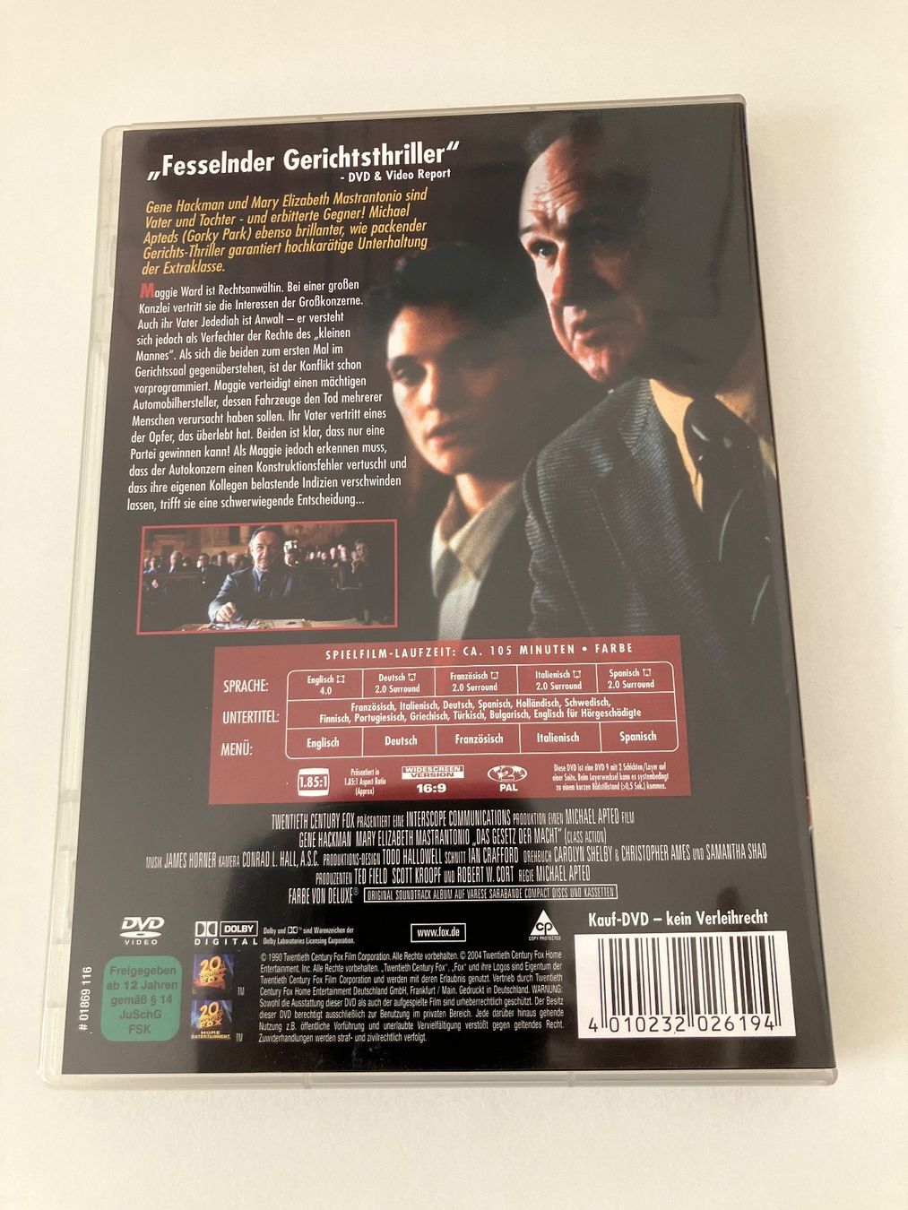 Tutti i DVDs: Das Gesetz der Macht (DVD) Hackman, Mastrantonio – Usato da Arbon venduto da HelFer01 1