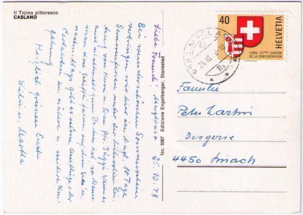 Cartoline postali: Caslano – Usato da Binningen venduto da Mountainrider 1