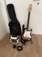 E-Gitarre Cort G110, Verstärker, Ständer, Tasche