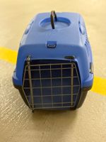Haustiertransportbox für kleine Katzen blau/schwarz