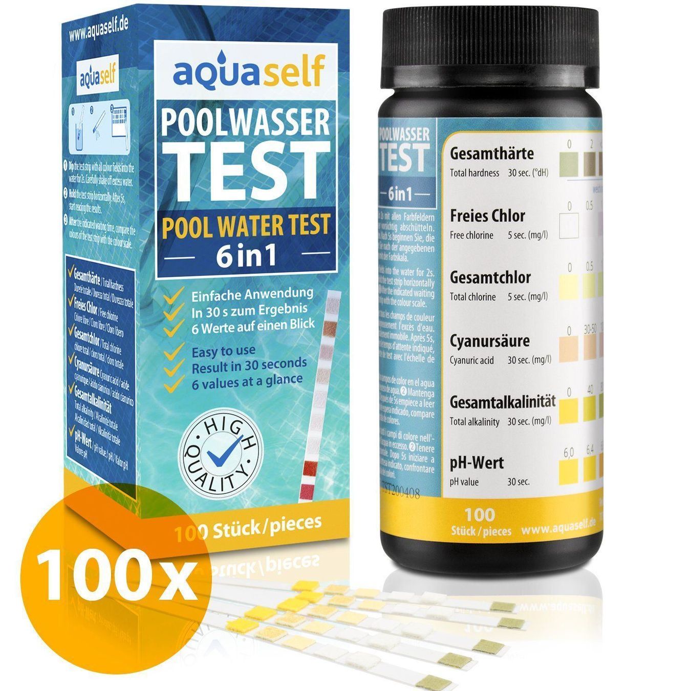 Piscine: Poolwasser testen, Pool Teststreifen – Nuovo e nell'imballaggio originale da Steinmaur venduto da umweltcheck