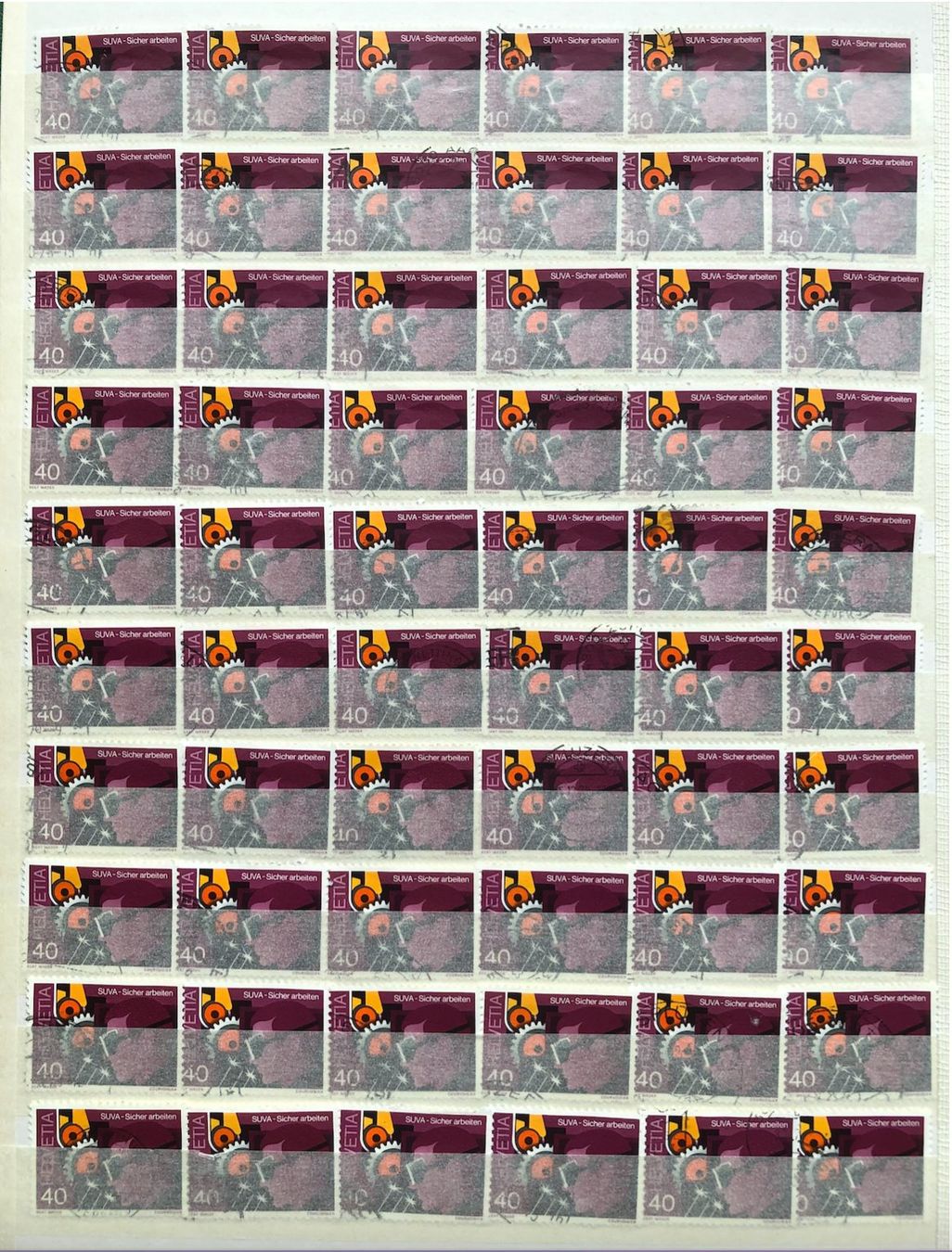 Tutti i francobolli: Nr.614 mit Stempel 60 Stück    – Usato da Aarau venduto da Billa007