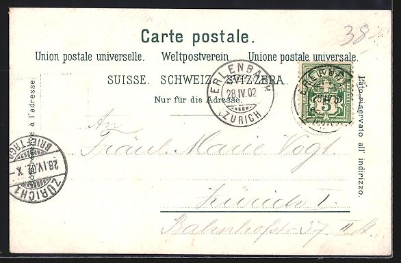 Cartoline postali: Erlenbach /ZH, Gasthaus Pflugstein, Leut – Usato da Berlin venduto da bartko-reher 1