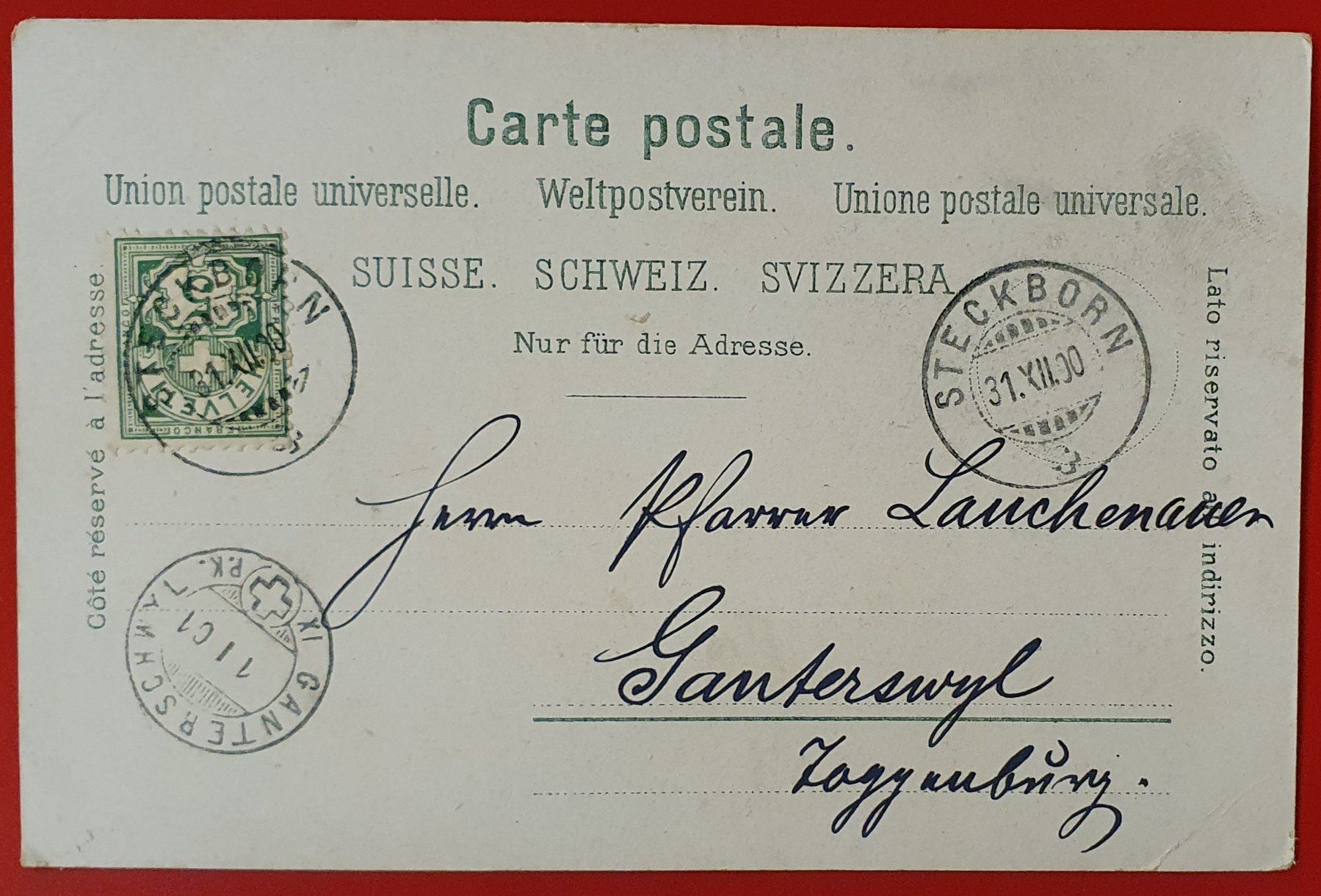 Cartoline postali: Gruss aus Steckborn 1900 – Usato da Kreuzlingen venduto da Rschweiz1 1
