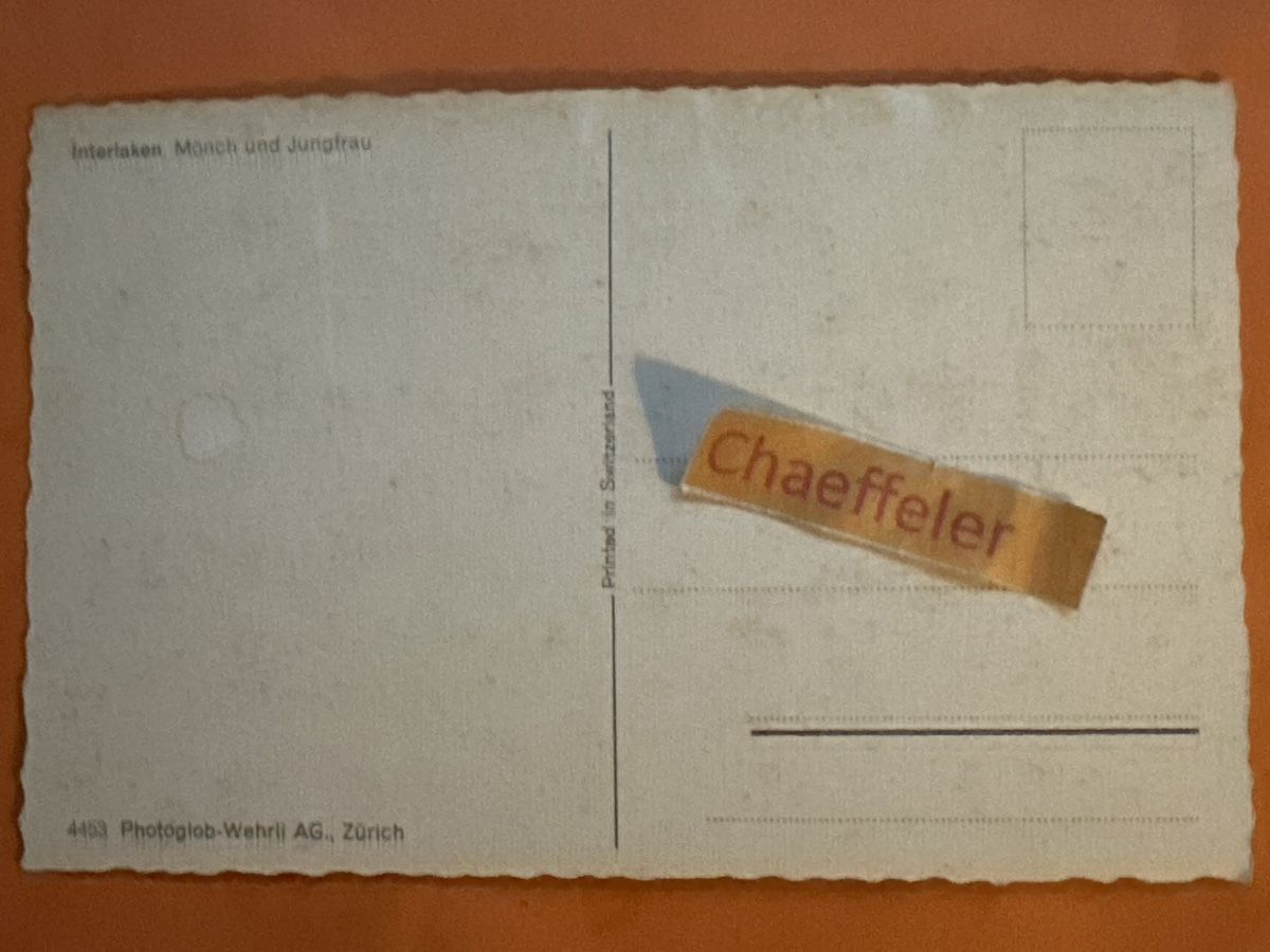 Cartes postales: Interlaken, Mönch & Jungfrau – D'occasion à Zürich par Chaeffeler 1