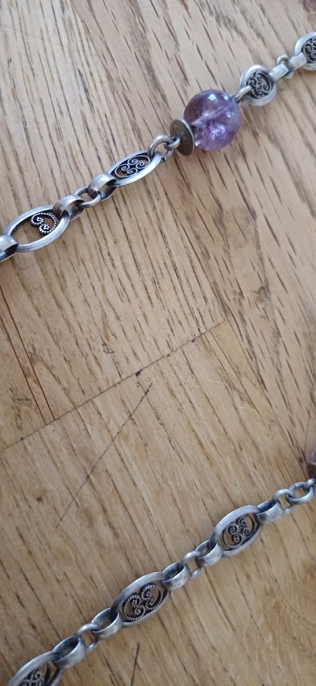 Catenine: Schöne Silber Kette mit Amethyst – Usato da Flawil venduto da Naphtali 3