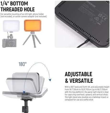 Lampade: Basics 2 Pack LED Videolicht Panel Lighting Kit Bi Color – Nuovo e nell'imballaggio originale da Hundwil venduto da Pakethase 5