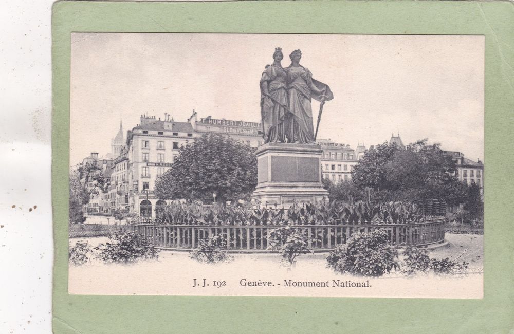 Tirage Albuminé Vintage 'Monument National, Genève' - Circa 1880 - Format 20x25 Cm