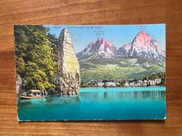 AK  1916 Schillerstein mit Brunnen  (G1930)