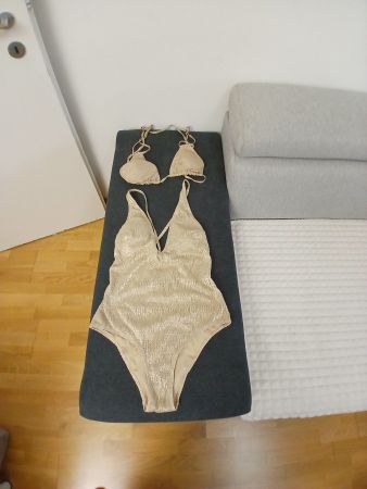 Goldener ✨ Bikini Gr. M Badeanzug Elegant Sommer Figurbet...