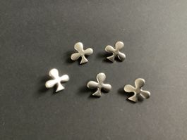 5 Zierknöpfe, silber, baumförmig, mittel