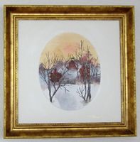 Schneegestöber Öl auf Leinwand 50 x 50 cm