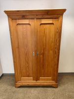 Antiker Schrank Bauernschrank mit Stange Natur Massiv Holz