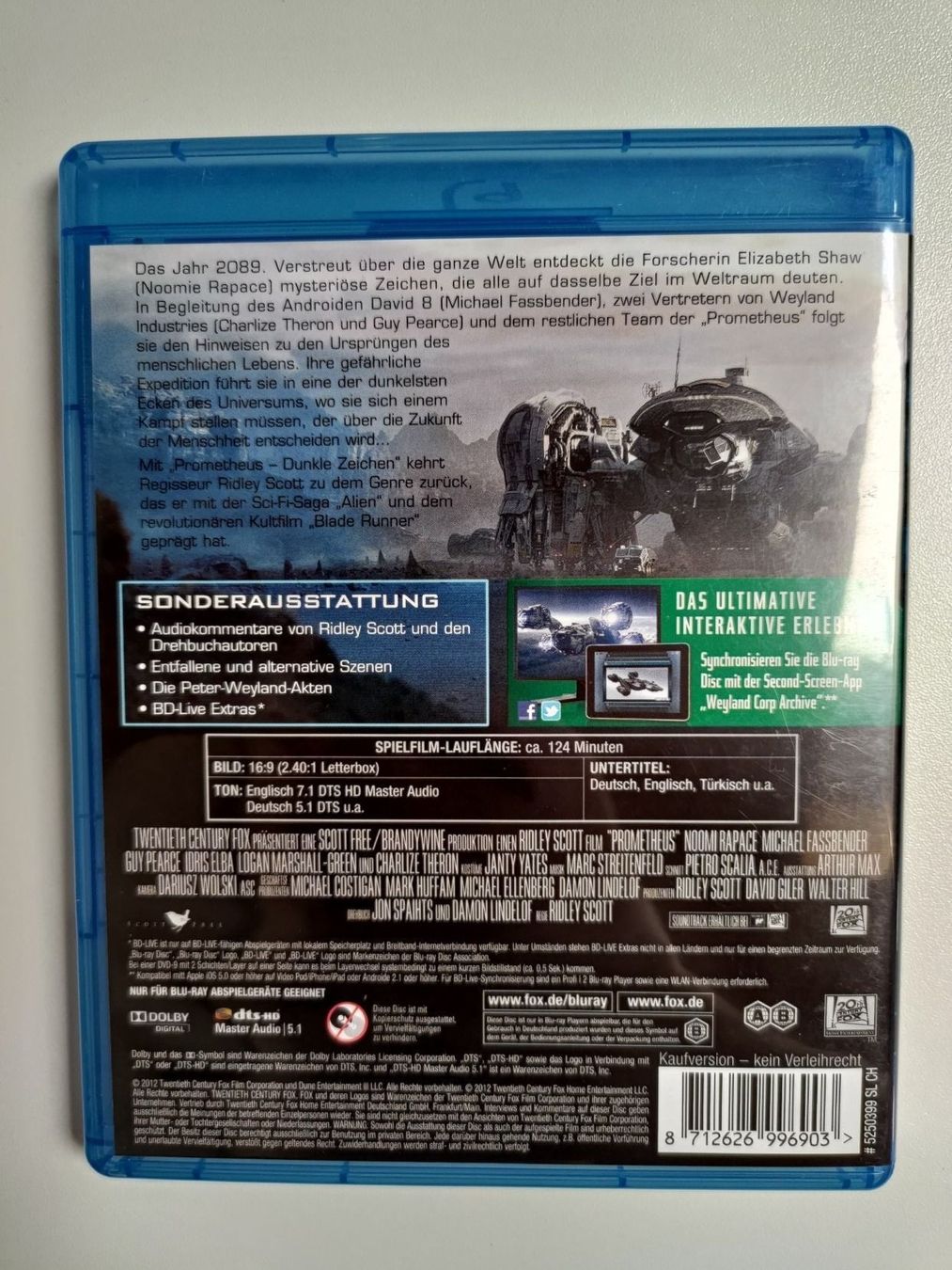 Tutti i DVDs: Prometheus - Dunkle Zeichen – Usato da Liestal venduto da Kratzilla 2