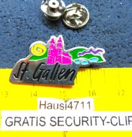 ST.GALLEN 2NÄGEL-PIN GEPRÄGT SILBRIG