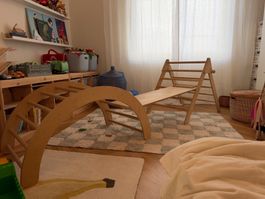 Kletterdreieck, Kletterbogen und Rutsche/Hühnerleiter im Set
