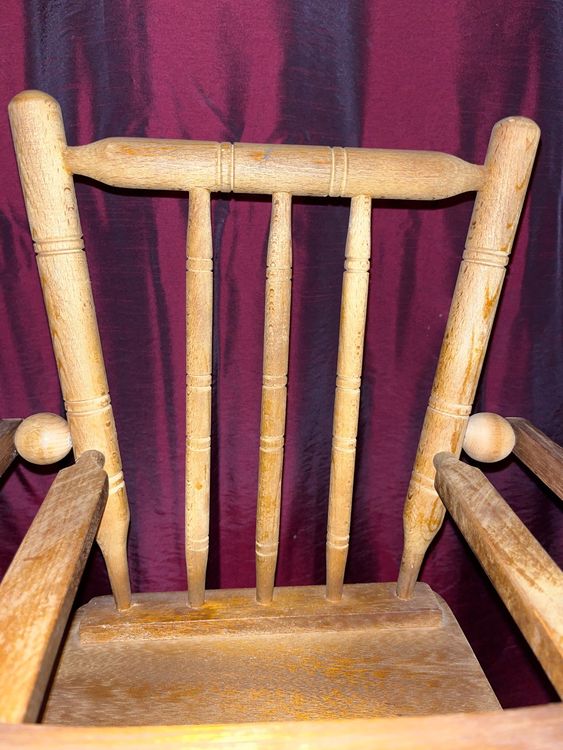 Antiker Hochstuhl, Babystuhl, Kinder-Ess-Stuhl Holz 1