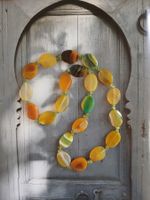 Traum Vintage Edelstein-Kette: Achat, Karneol, Peridot 62 cm