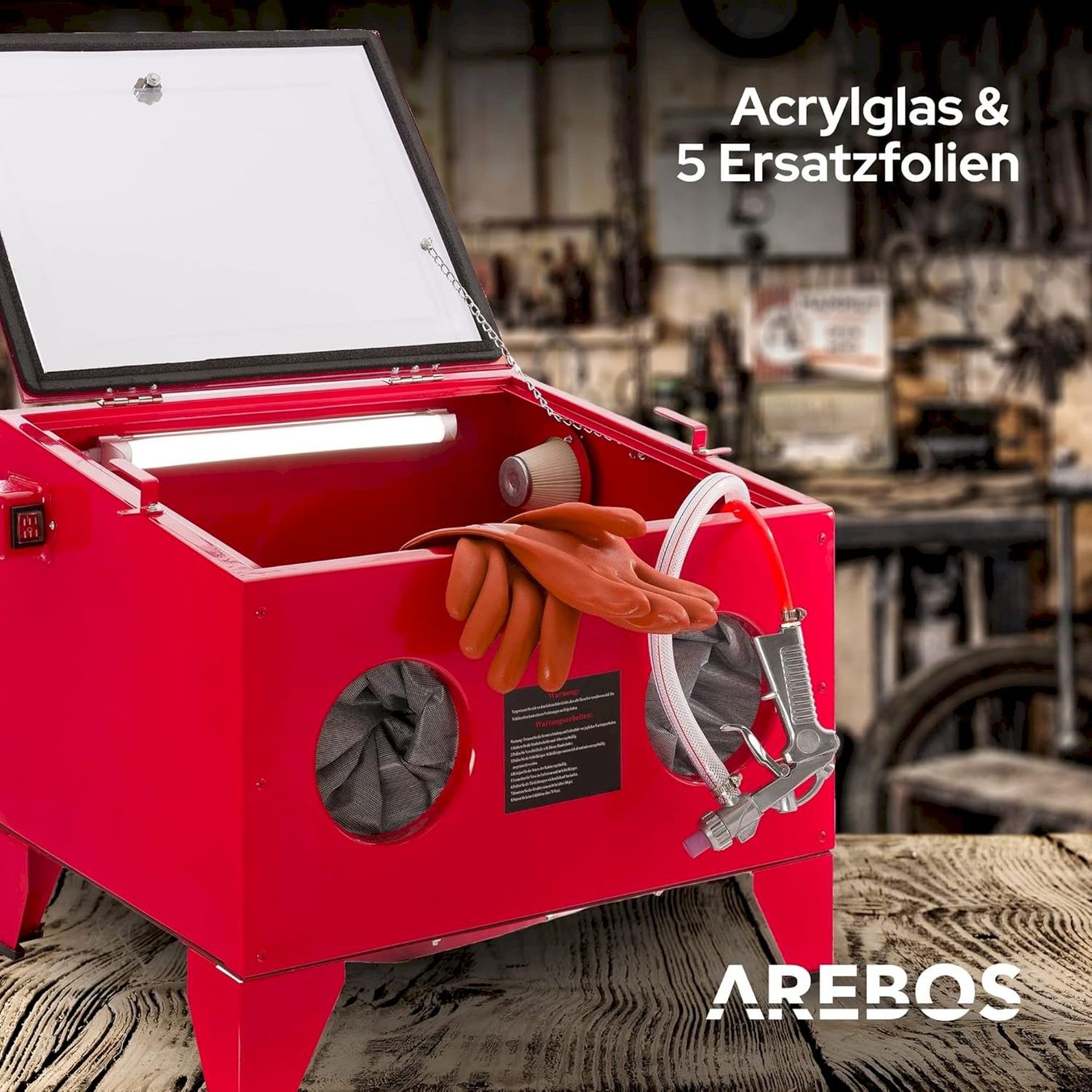Alle Werkzeuge: AREBOS Sandstrahlkabine 90 Liter – Neu und originalverpackt aus Bottighofen von zaap 5