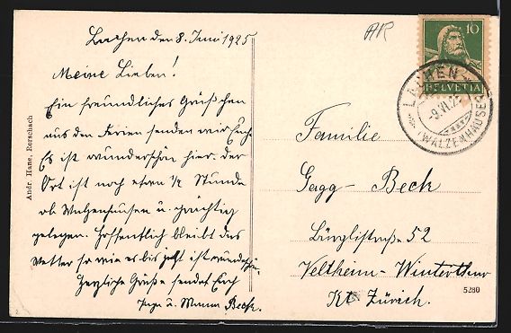 Cartoline postali: Lachen /Walzenhausen, Totalansicht mit S – Usato da Berlin venduto da bartko-reher 1