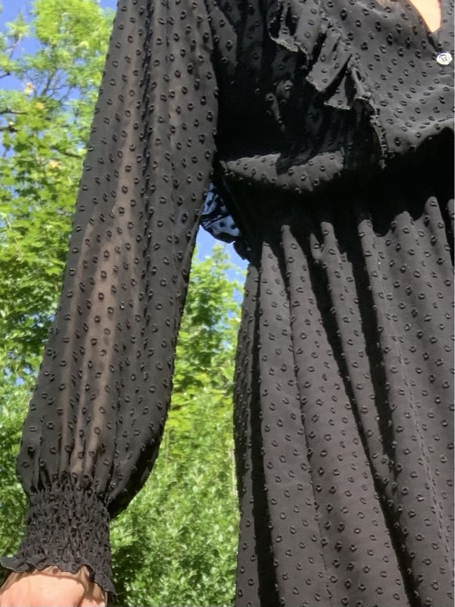 Kleider: Schwarzes Blusenkleid – Neu (gemäss Beschreibung) aus Zürich von mha_mx9n 3