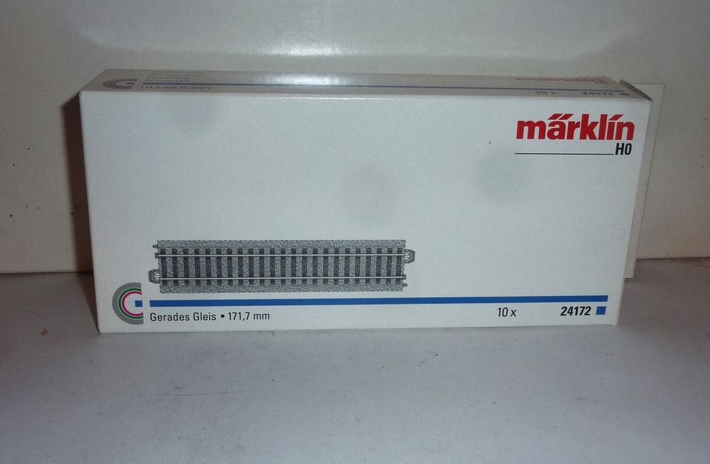 Märklin H0 C-Track Straight Sections - 171.7 Mm - 10-Piece Set 24172 (No Box)