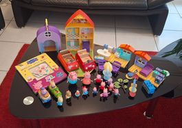 Peppa Pig / Peppa Wutz Set: Haus, Autos, Figuren, Legosteine